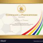 Certificate Template In Football Sport Color Vector Image Pertaining To Football Certificate Template