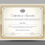 Certificate Template, Instant Download Certificate Of Appreciation –  Editable Ms Word Doc And Photoshop File Included Intended For Commemorative Certificate Template