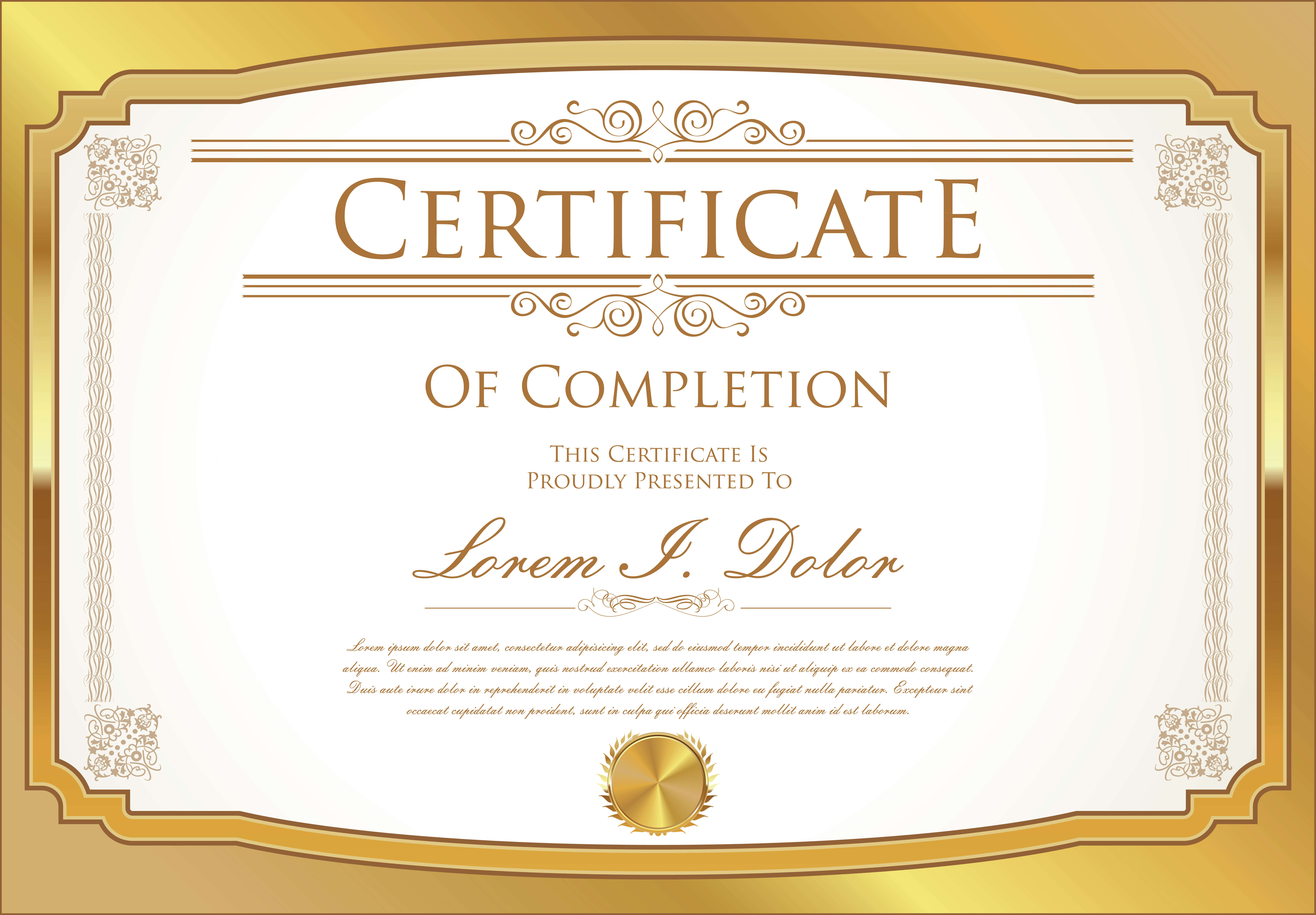 Certificate Template Vector – Download Free Vector Art With Commemorative Certificate Template