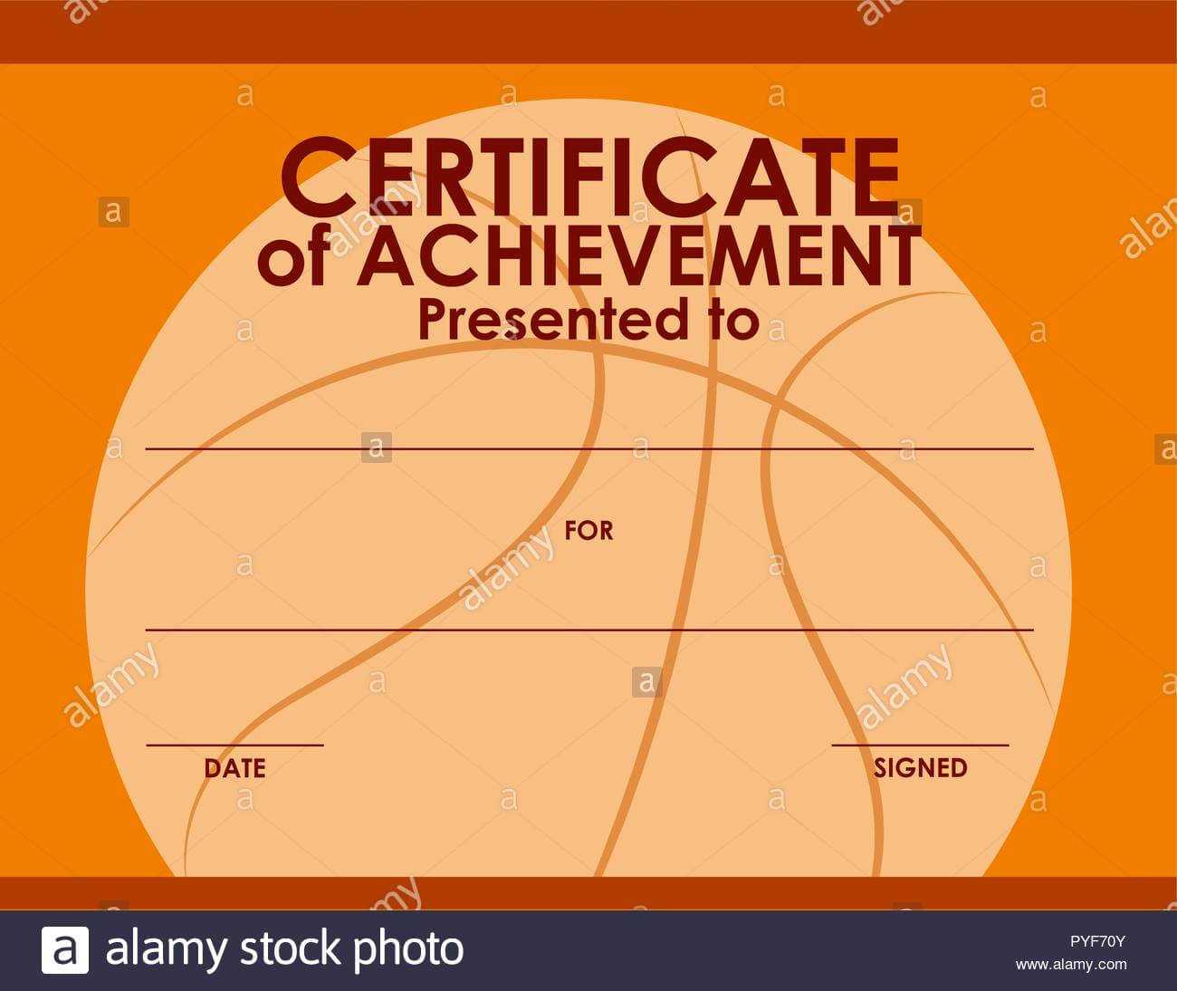 Certificate Template With Basketball Background Illustration Within Basketball Certificate Template