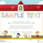 Certificate Template With Children On Background Stock Regarding Small Certificate Template