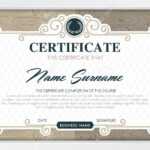 Certificate Template With Clean And Modern Pattern, Luxury  Golden,qualification.. Pertaining To Qualification Certificate Template