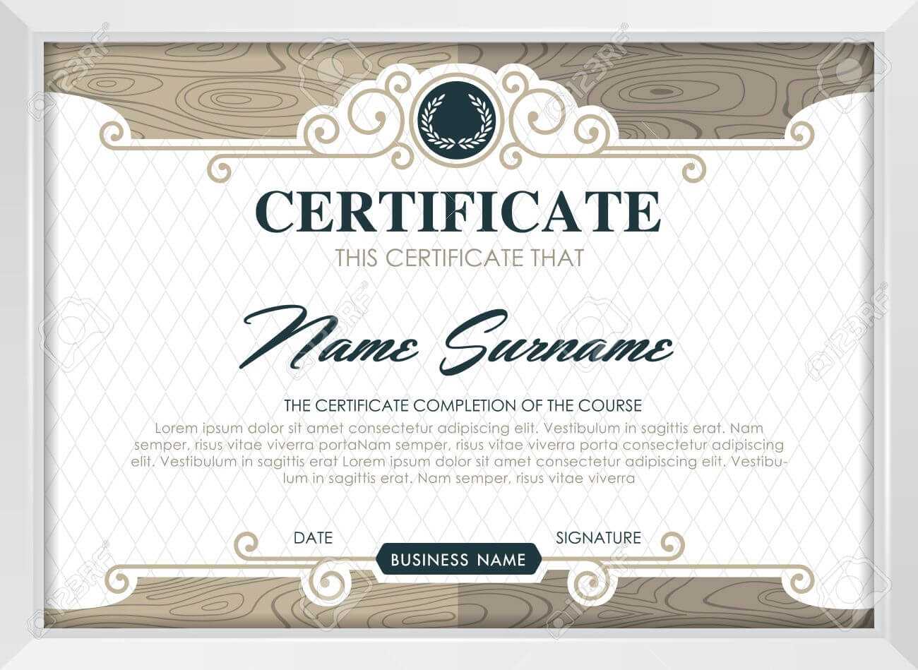 Certificate Template With Clean And Modern Pattern, Luxury  Golden,qualification.. Pertaining To Qualification Certificate Template