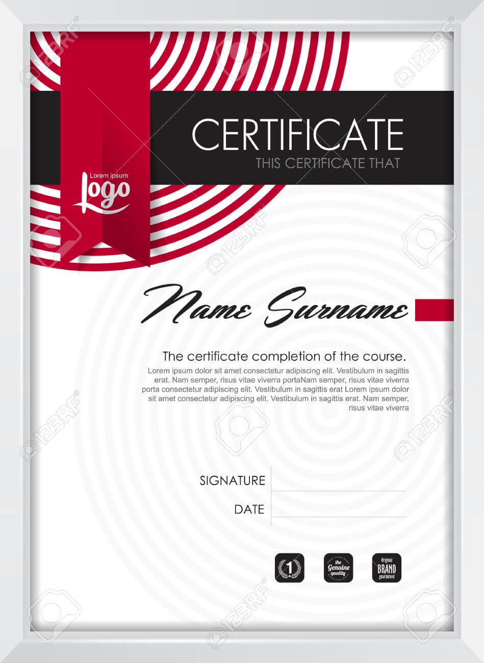 Certificate Template With Clean And Modern Pattern, Qualification.. For Qualification Certificate Template