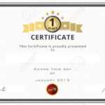 Certificate Template With First Place Concept. Certificate Border.. With Regard To First Place Certificate Template