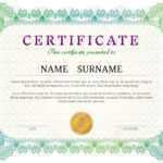 Certificate Template With Guilloche Elements. Green Diploma Border.. Pertaining To Validation Certificate Template