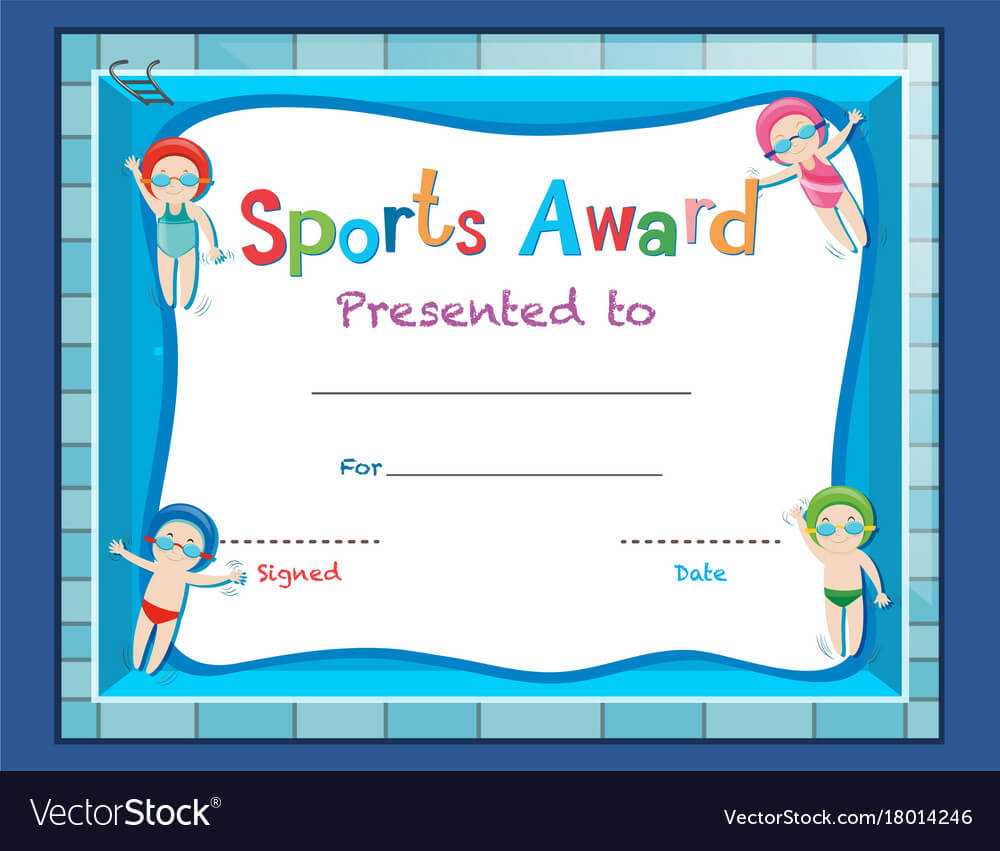 Certificate Template With Kids Swimming inside Free Swimming Certificate Templates