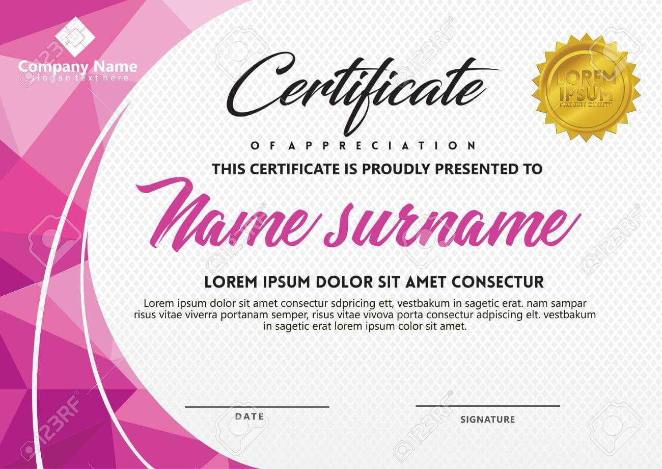 Certificate Template With Polygonal Style And Modern Pattern.. In Workshop Certificate Template