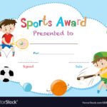 Certificate Template With Two Boys Playing Sports Inside Athletic Certificate Template