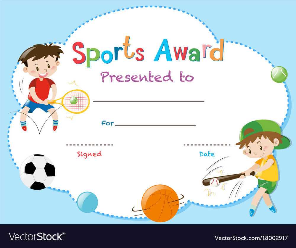 Certificate Template With Two Boys Playing Sports Inside Athletic Certificate Template