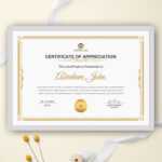 Certificate Template Word, Appreciation Certificate, Achievement  Certificate, Award Certificate, Printable, Editable Certificate, Modern With Borderless Certificate Templates