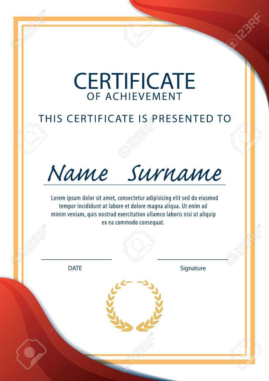 Certificate Template,diploma,a4 Size ,vector Royalty Free In Certificate Template Size