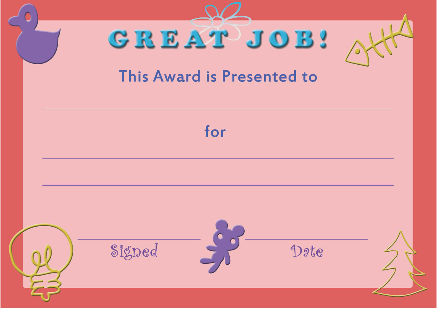 Certificate Templates For Kids Free Download 7 – Elsik Blue For Free Printable Certificate Templates For Kids