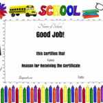 Certificate Templates For School 3 – Elsik Blue Cetane Intended For Good Job Certificate Template