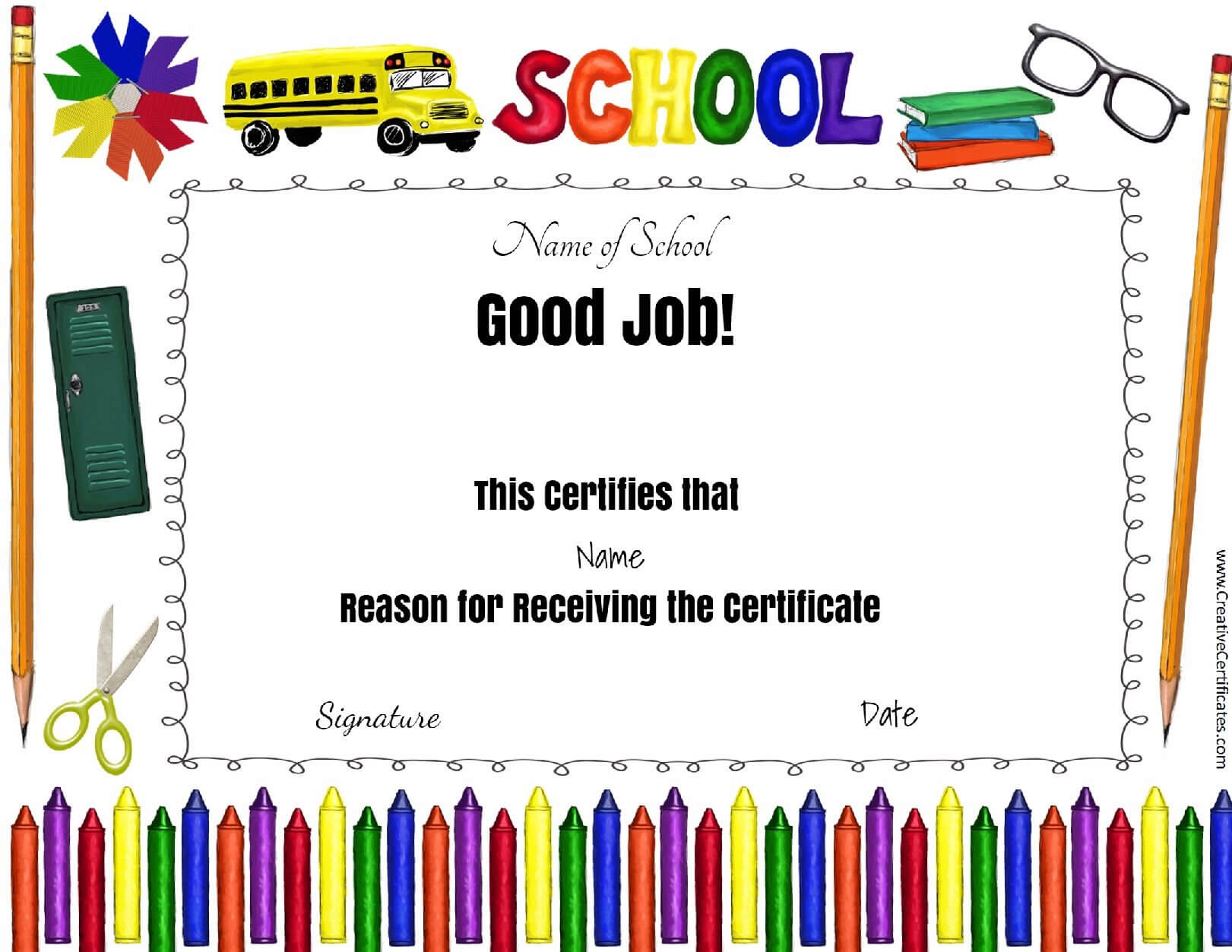 Certificate Templates For School 3 – Elsik Blue Cetane Intended For Good Job Certificate Template