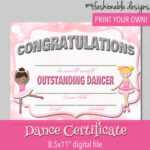 Certificate Templates: Free Dance Certificate Template For Dance Certificate Template