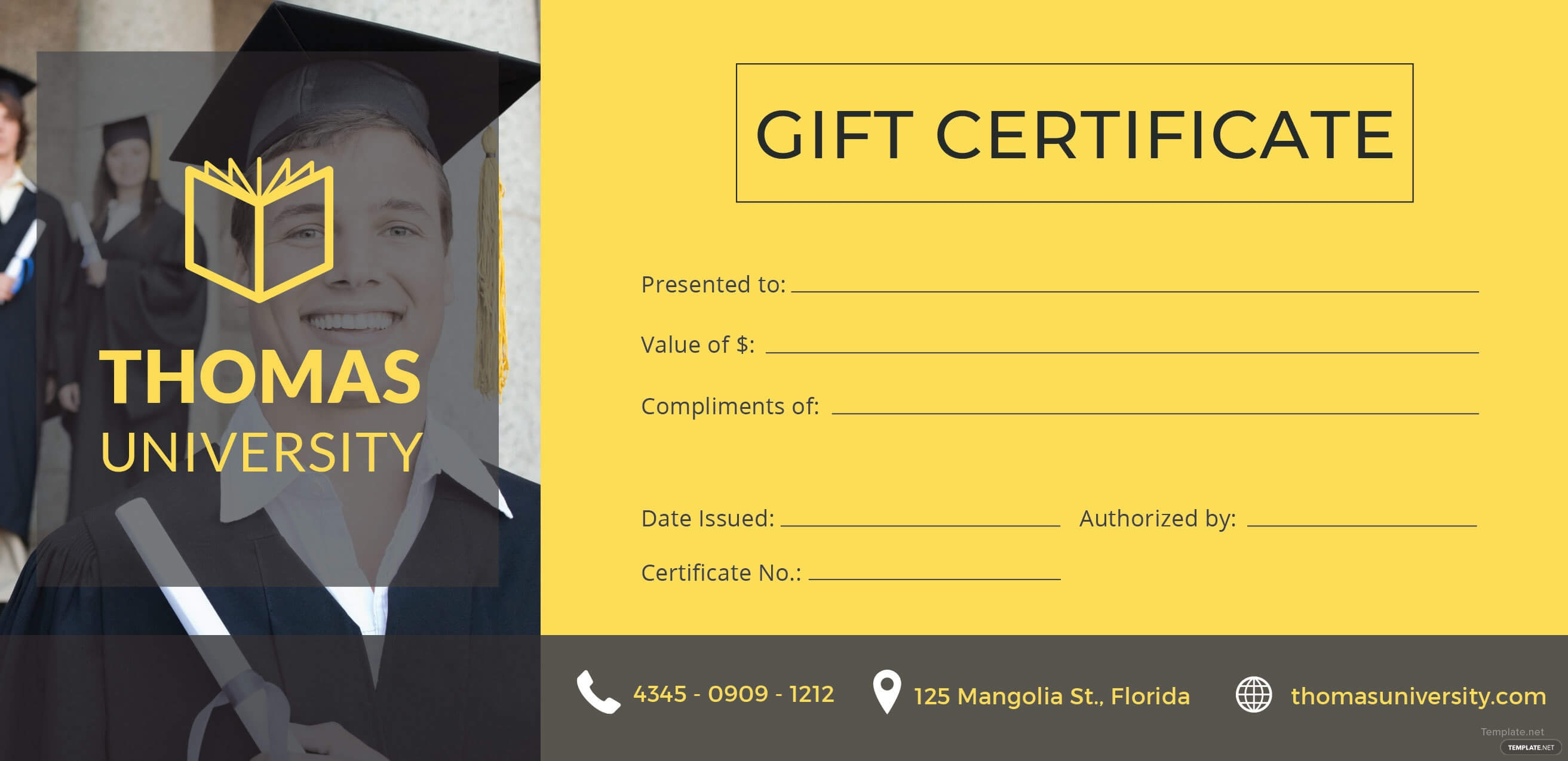 Certificate Templates: Free Graduation Gift Certificate Inside Graduation Gift Certificate Template Free