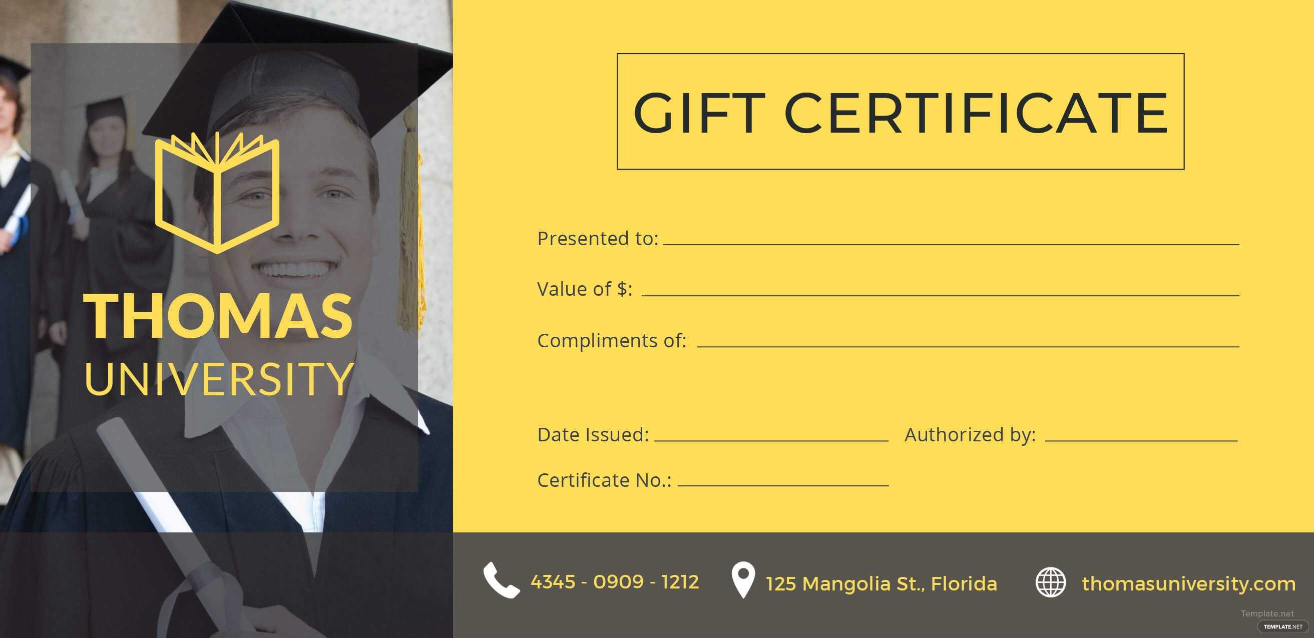 Certificate Templates: Free Graduation Gift Certificate Inside Graduation Gift Certificate Template Free