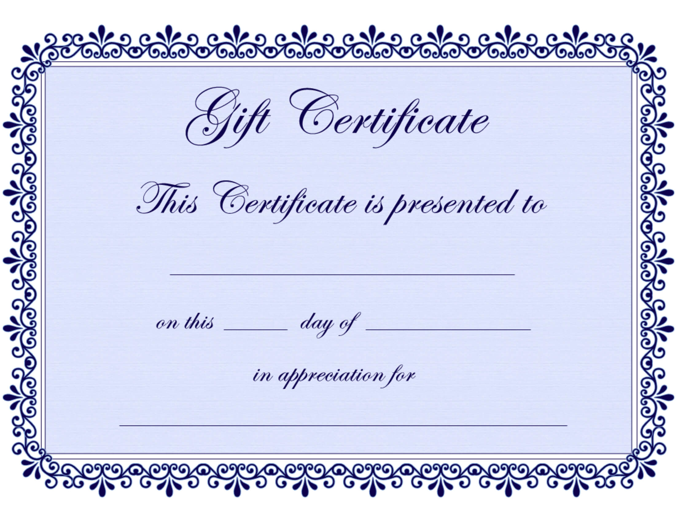 Certificate Templates | Gift Certificate Template Free – Pdf Within Generic Certificate Template