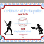Certificate Templates: Girls Softball Baseball T Ball Award In Softball Award Certificate Template