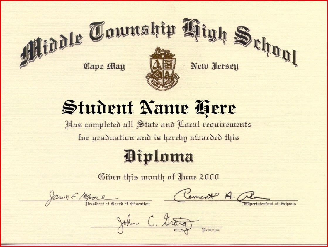 Certificate Templates | Health | Free High School Diploma With Regard To Fake Diploma Certificate Template