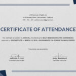 Certificate Templates: Ms Word Perfect Attendance Pertaining To Conference Certificate Of Attendance Template
