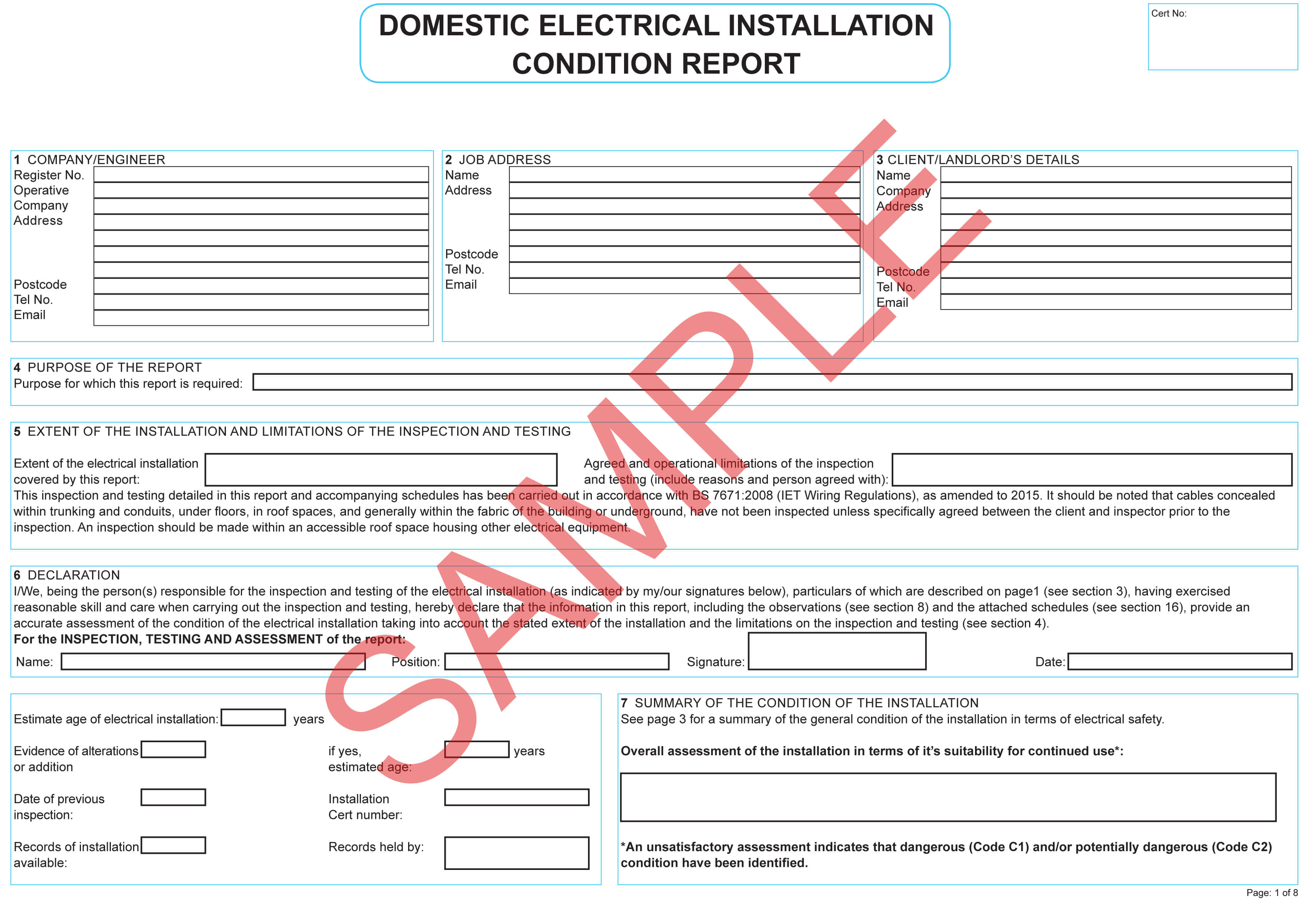 Certificates | Everycert Throughout Electrical Installation Test Certificate Template