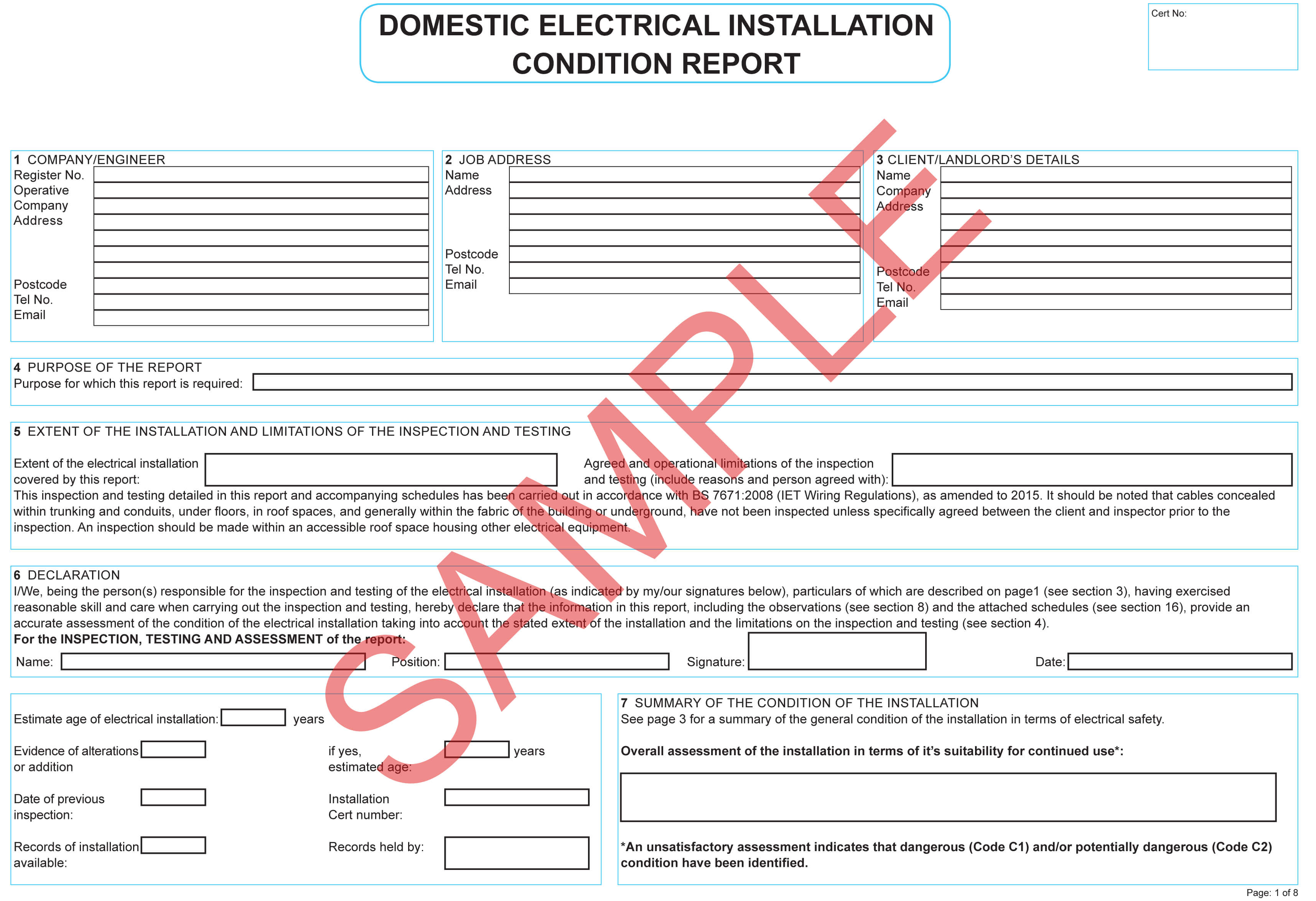 Certificates | Everycert Throughout Minor Electrical Installation Works Certificate Template