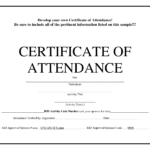 Certificates Of Attendance Templates – Hizir.kaptanband.co In Conference Certificate Of Attendance Template