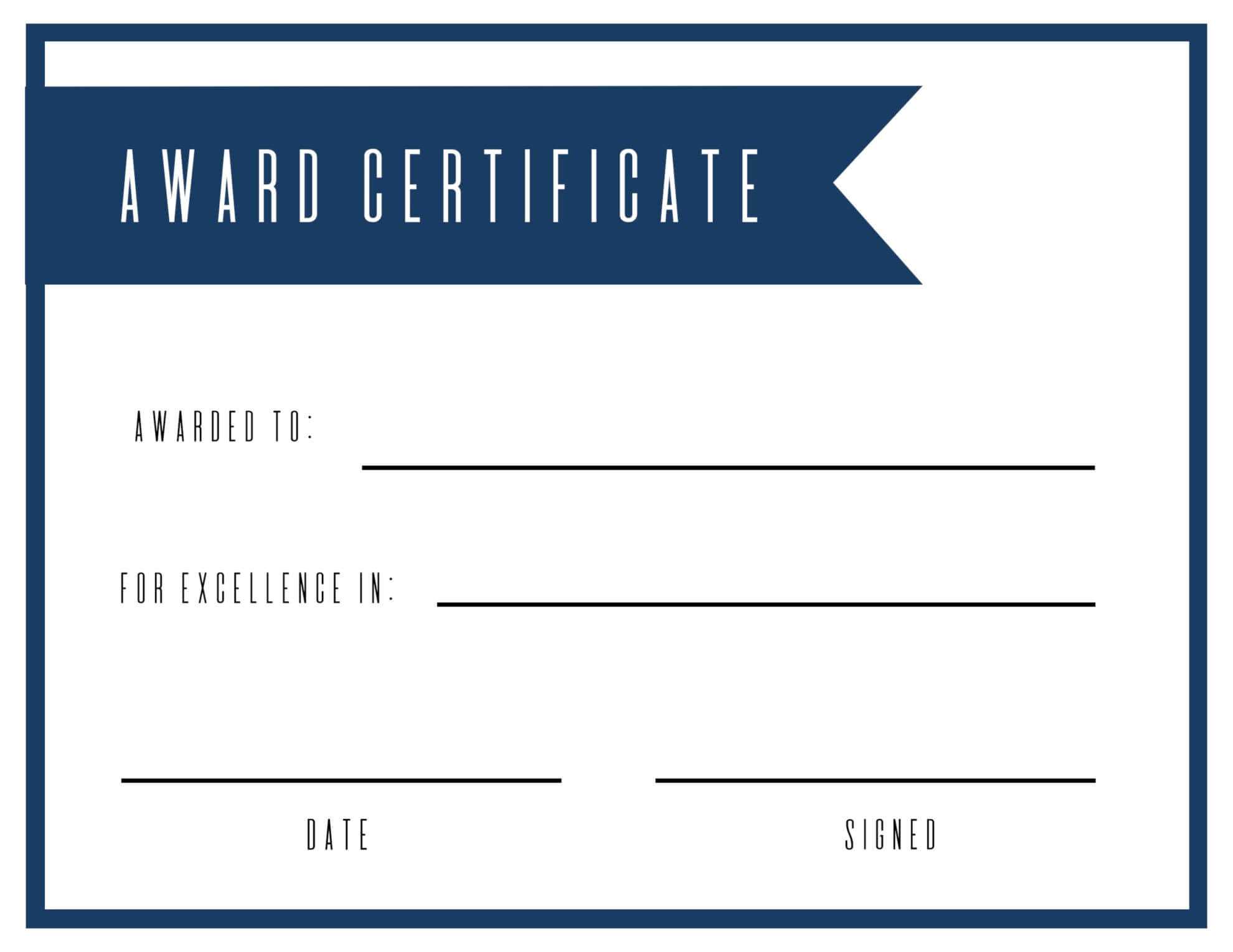 Certificates. Outstanding Blank Award Certificate Template Intended For Sample Award Certificates Templates