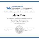 Certificates – School Of Management – University At Buffalo With Masters Degree Certificate Template