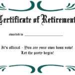 Certificates: Simple Sample Retirement Certificate Template For Retirement Certificate Template