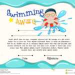 Certification Template Of Best Swimmer Stock Vector Regarding Free Swimming Certificate Templates