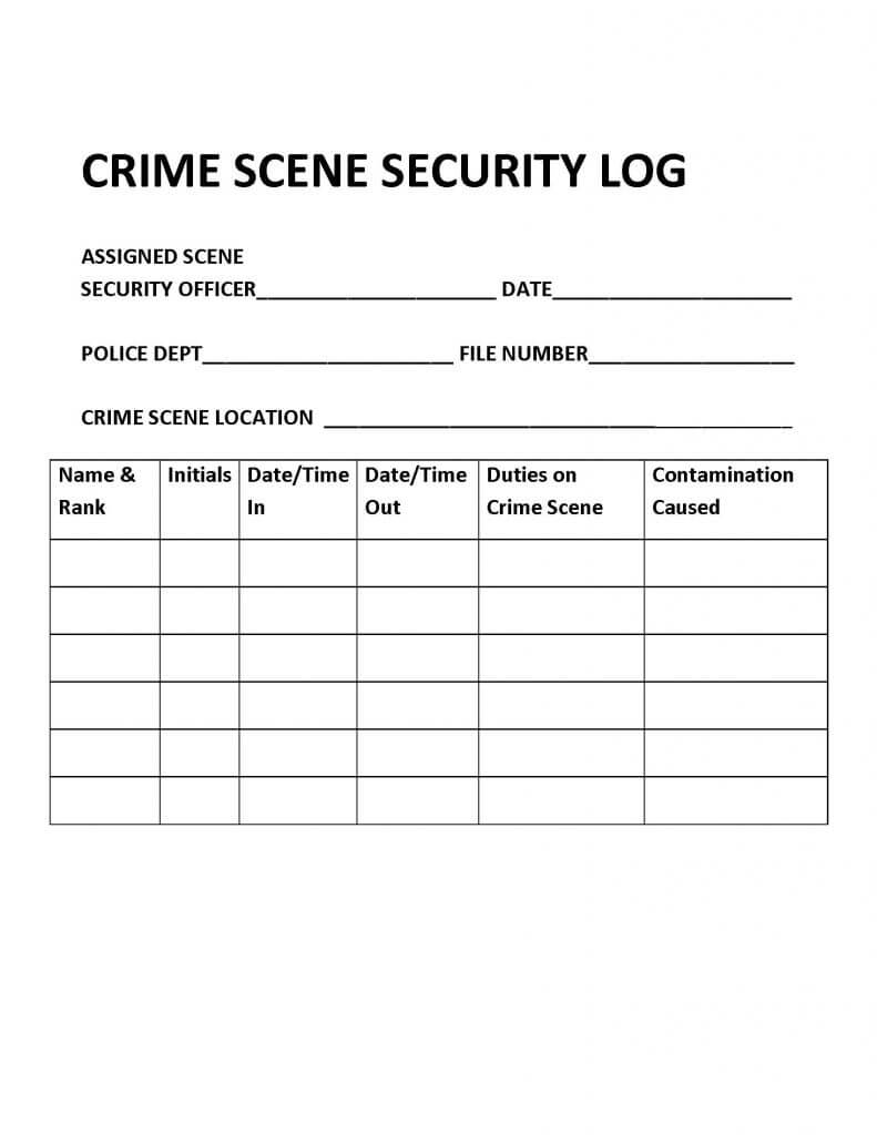 Chapter 8: Crime Scene Management – Introduction To Criminal For Crime Scene Report Template