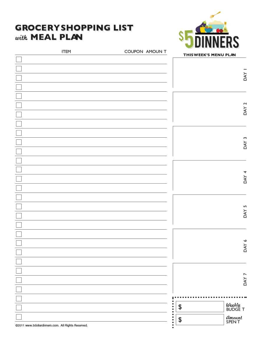 Checklist Grocery Shopping Template List Australia Uk Pertaining To Blank Checklist Template Pdf