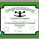 Cheerleading Cheer Award Certificate, Dance Gymnastics Award – Printable  Digital File 8.5" X 11" For Gymnastics Certificate Template