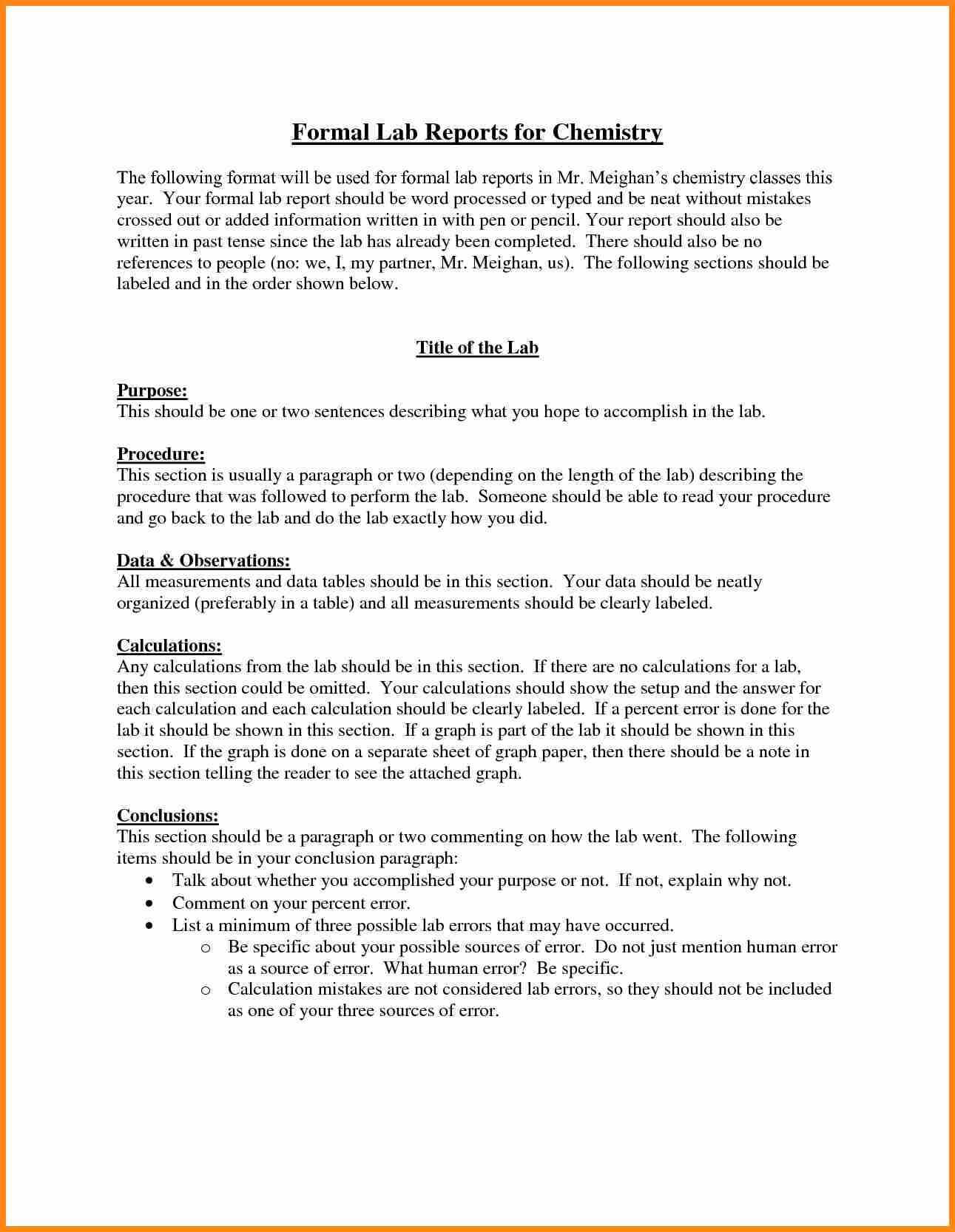 Chemistry Lab Report Template 0 – Fabulous Florida Keys With Chemistry Lab Report Template