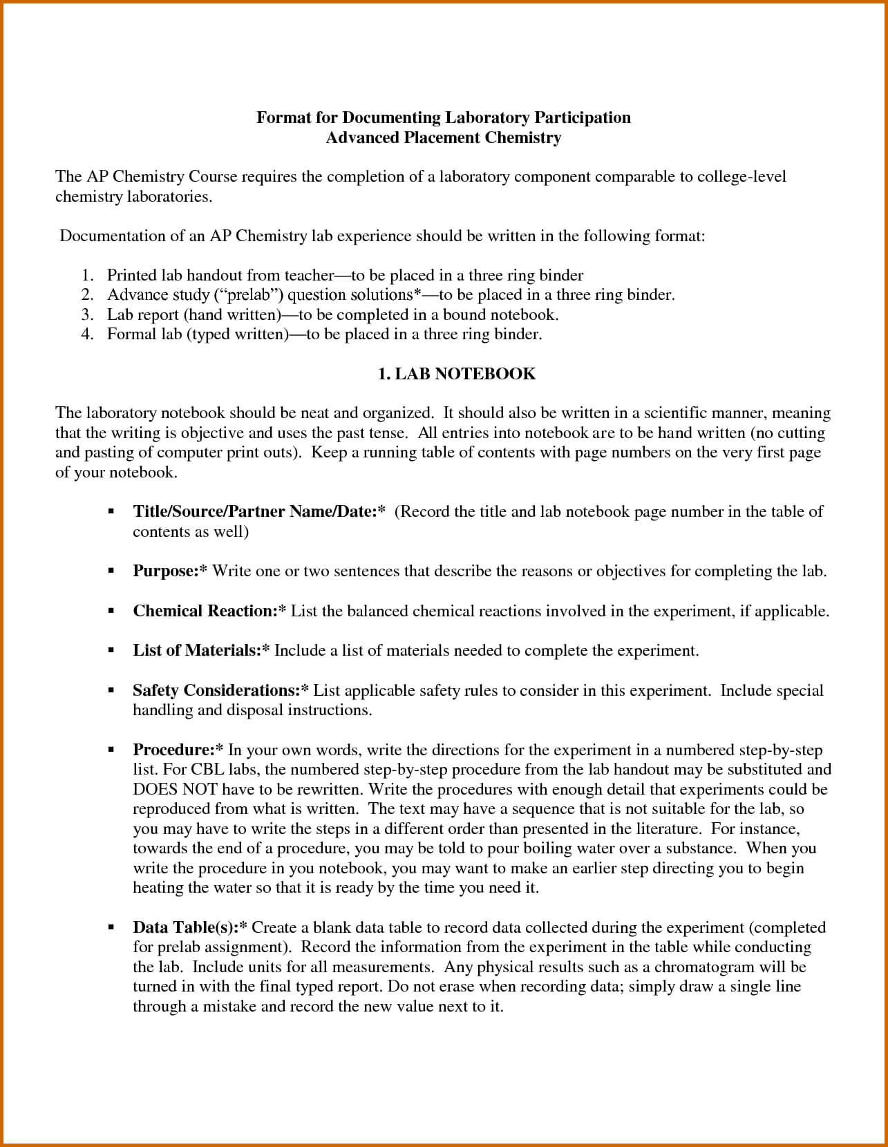 Chemistry Lab Report Template 3 – Fabulous Florida Keys Inside Chemistry Lab Report Template