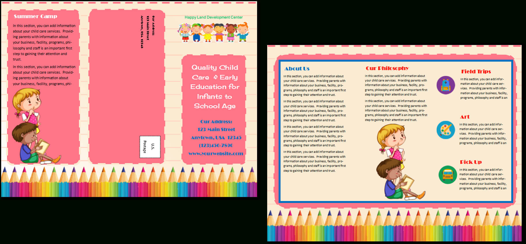 Child Care Brochure Template 11 Inside Daycare Brochure Template