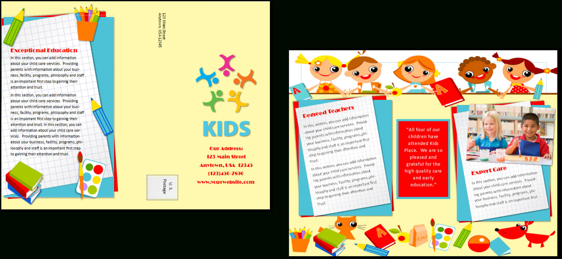 Child Care Brochure Template 20 Within Daycare Brochure Template