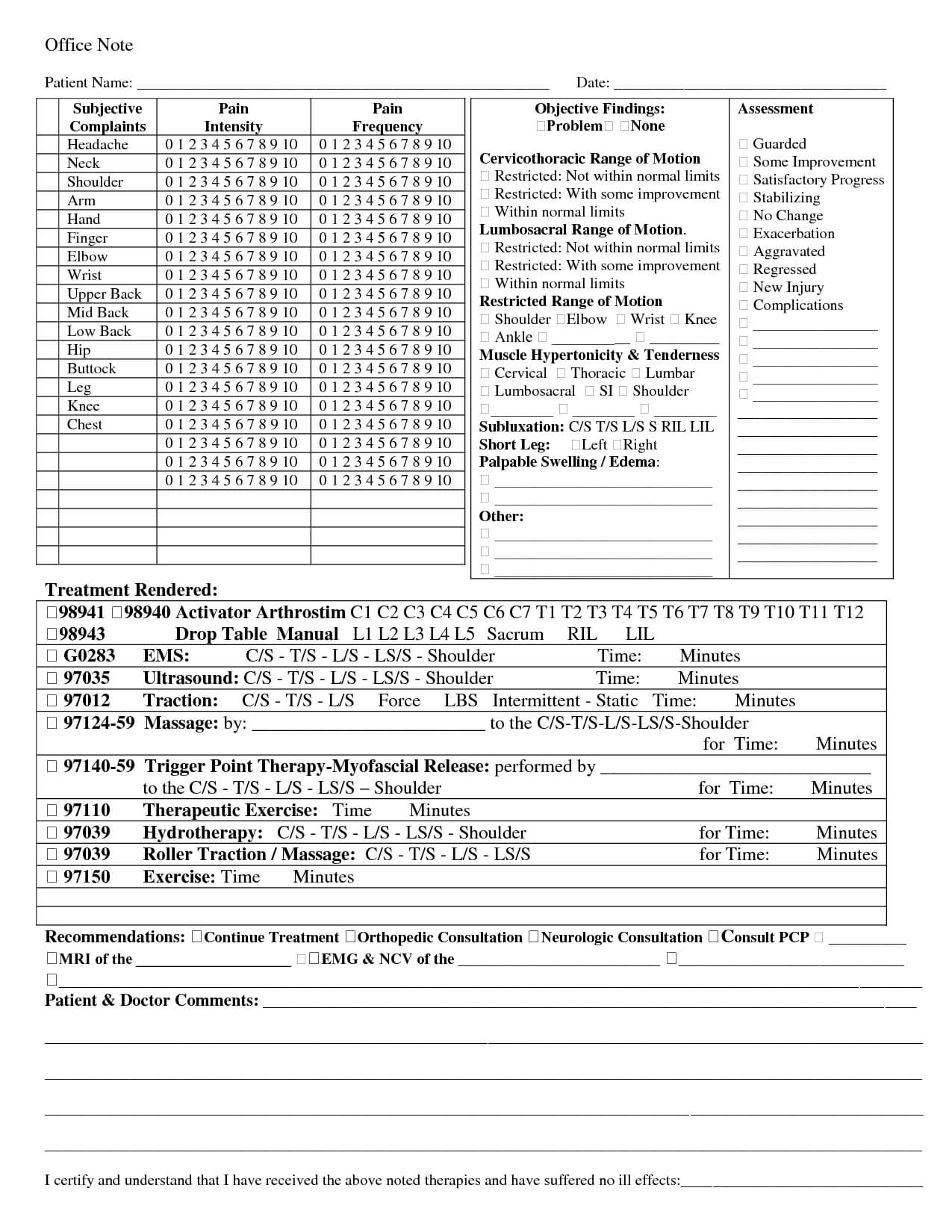 Chiropractic Ress Report Template Pertaining To Soap Report Template