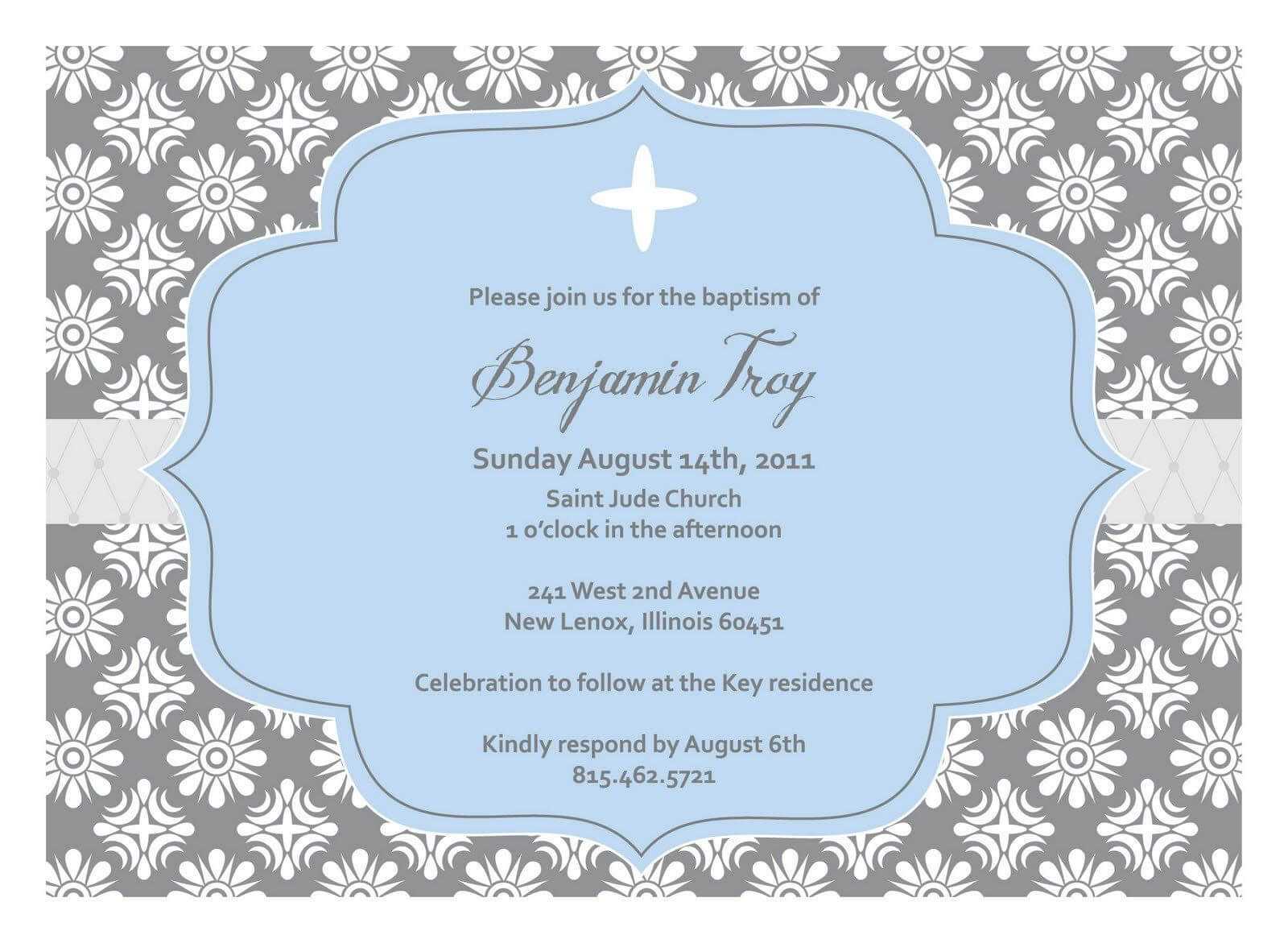 Christening Invitation Blank Template | Baptism Invitations For Blank Christening Invitation Templates