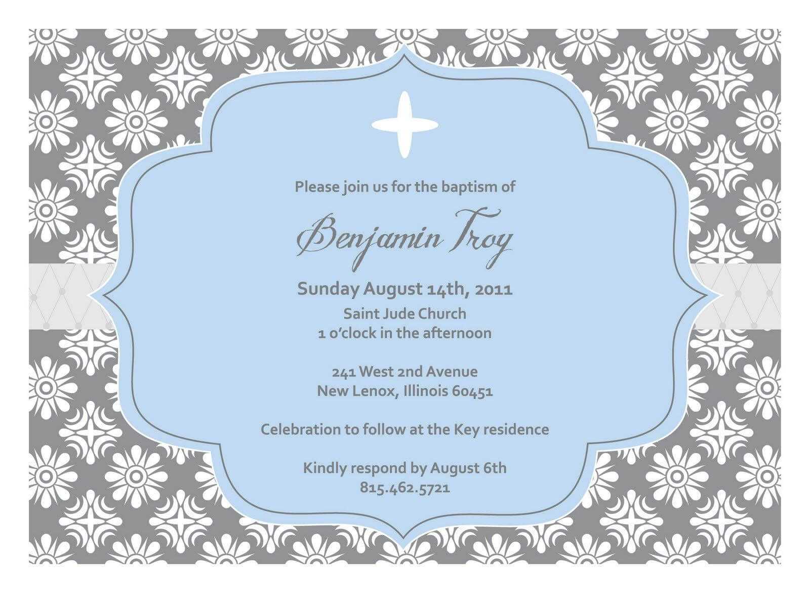 Christening Invitation Blank Template | Baptism Invitations For Blank Christening Invitation Templates