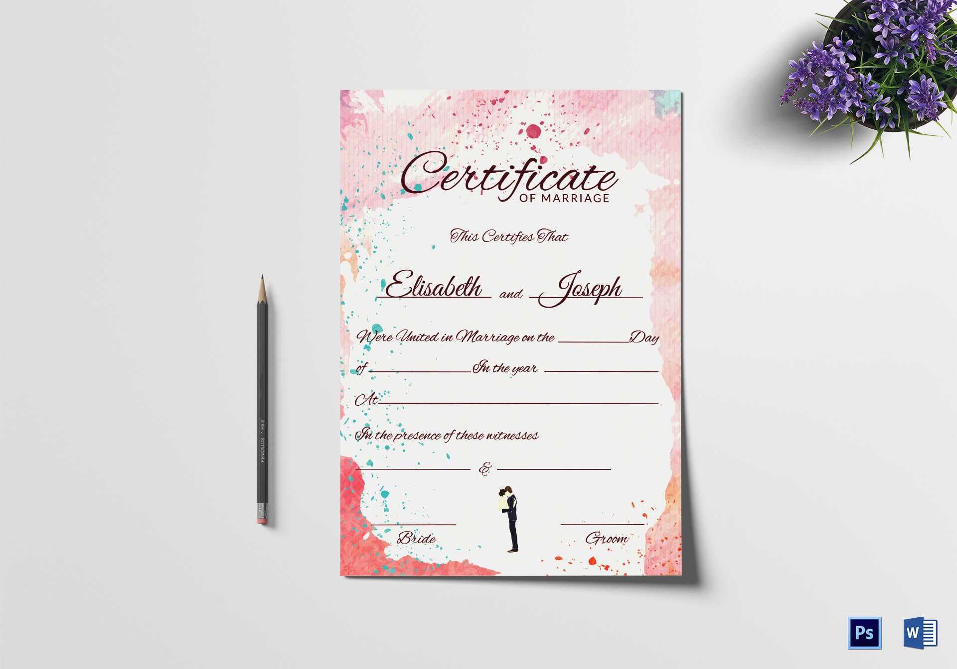 Christian Marriage Certificate Template intended for Christian Certificate Template