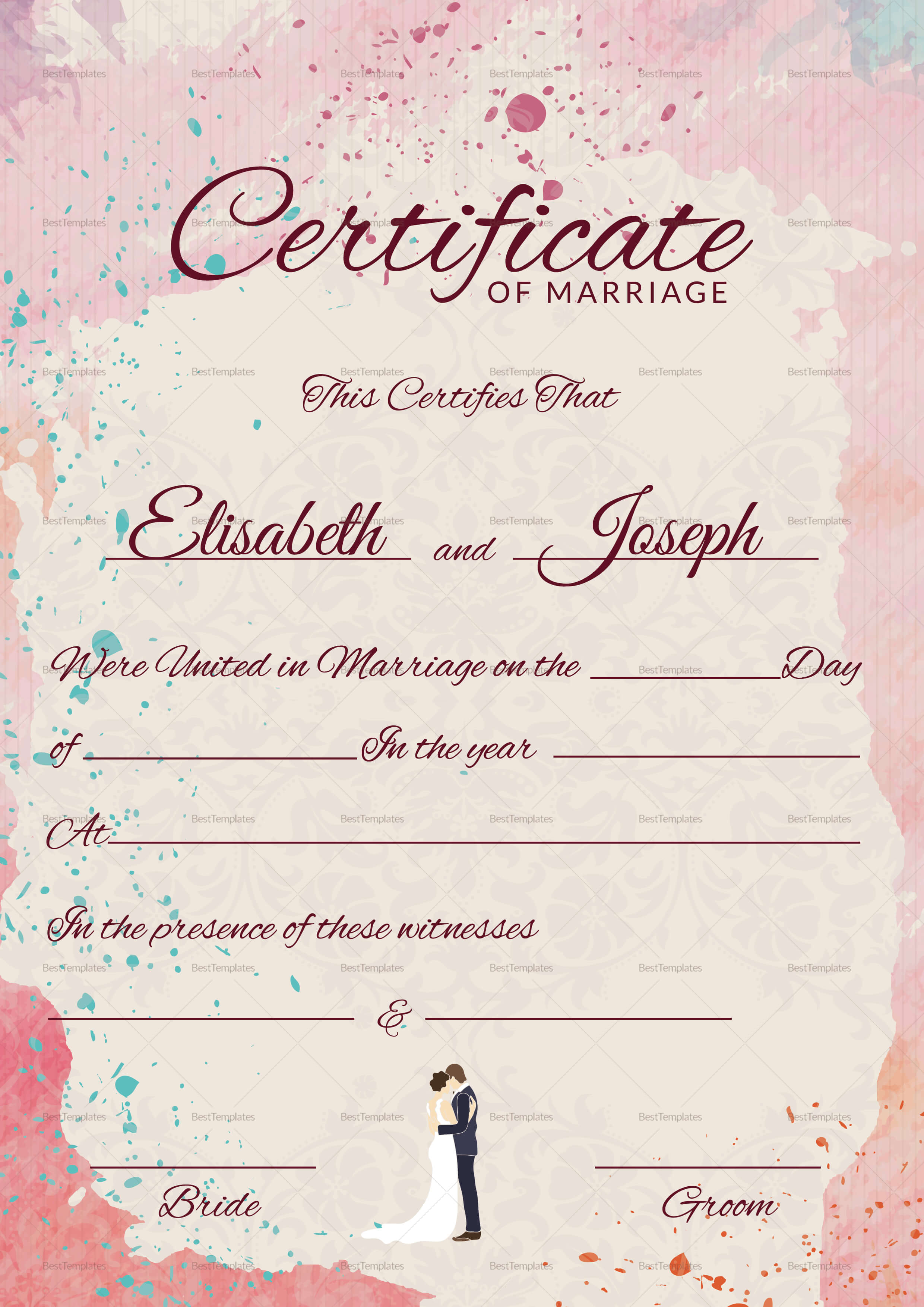 Christian Marriage Certificate Template With Christian Certificate Template