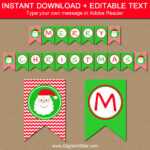 Christmas Banner – Diy Printable Holiday Banner – Santa Banner – Christmas  Decorations – Instant Download Merry Christmas Banner Bunting C4 Throughout Merry Christmas Banner Template