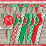 Christmas Banner Template – Red & Green Throughout Merry Christmas Banner Template