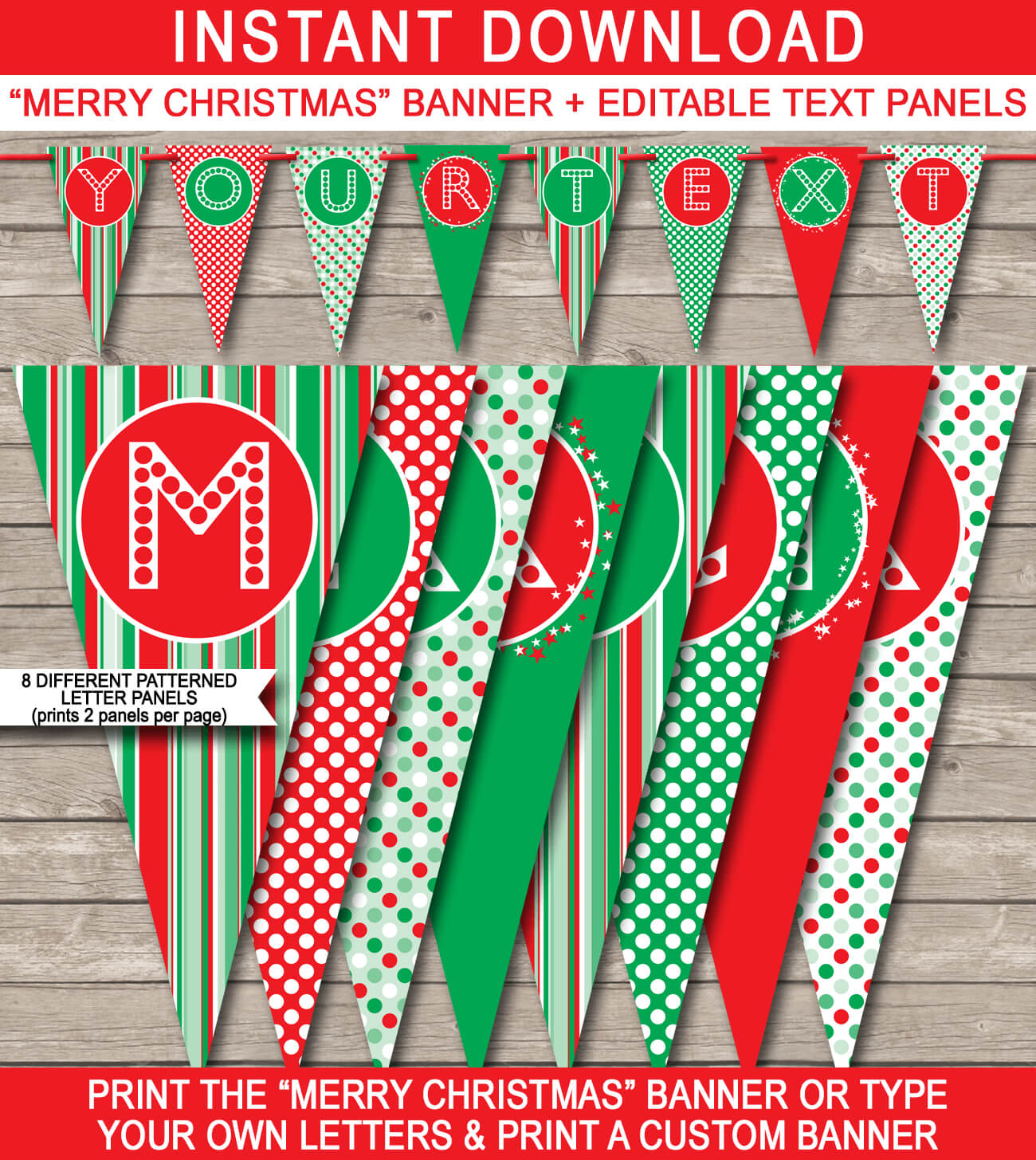 Christmas Banner Template – Red &amp; Green throughout Merry Christmas Banner Template