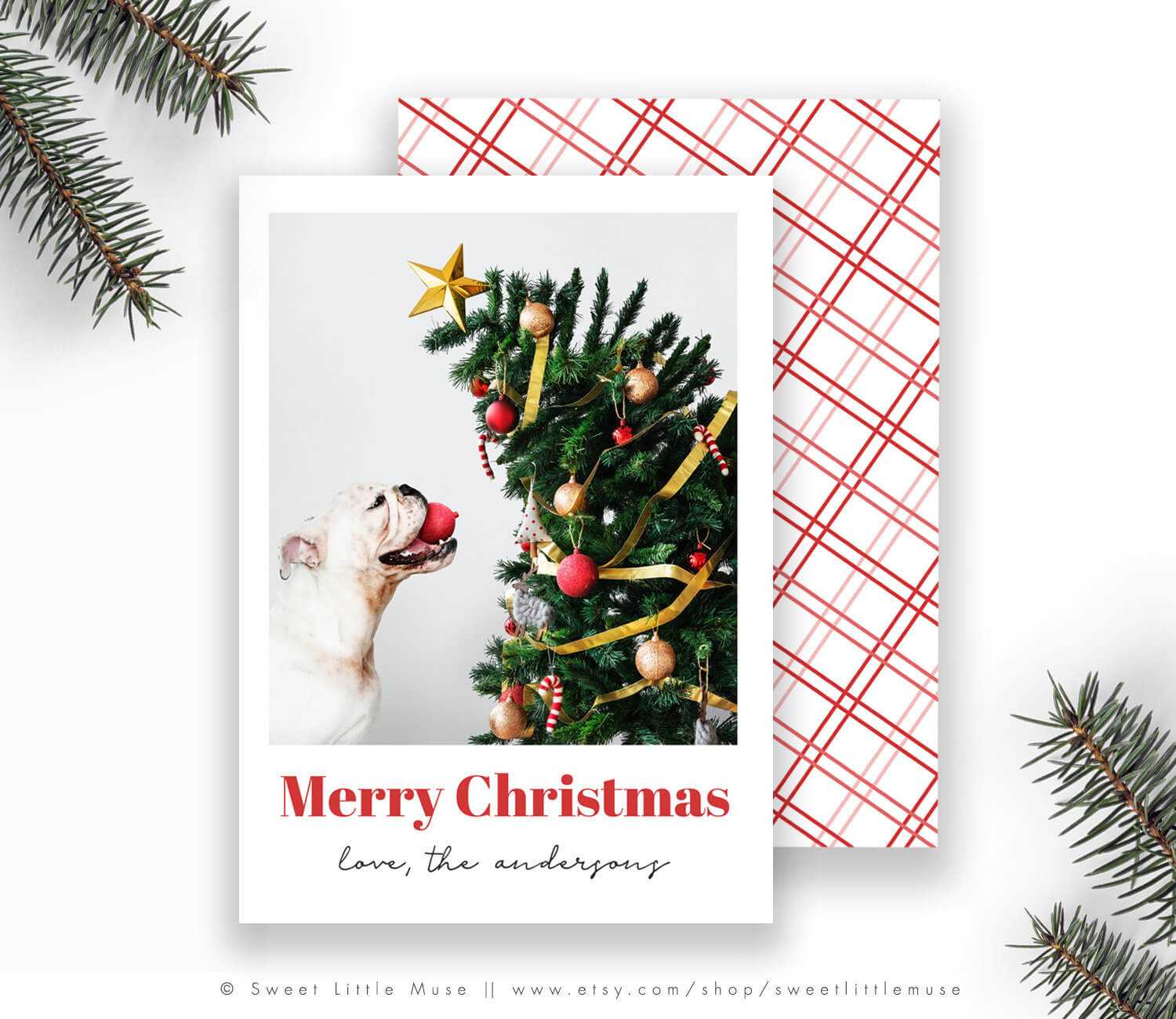 Christmas Card Template For Photographers – Christmas Cards – Holiday Card  Template – Modern Christmas Card In Holiday Card Templates For Photographers