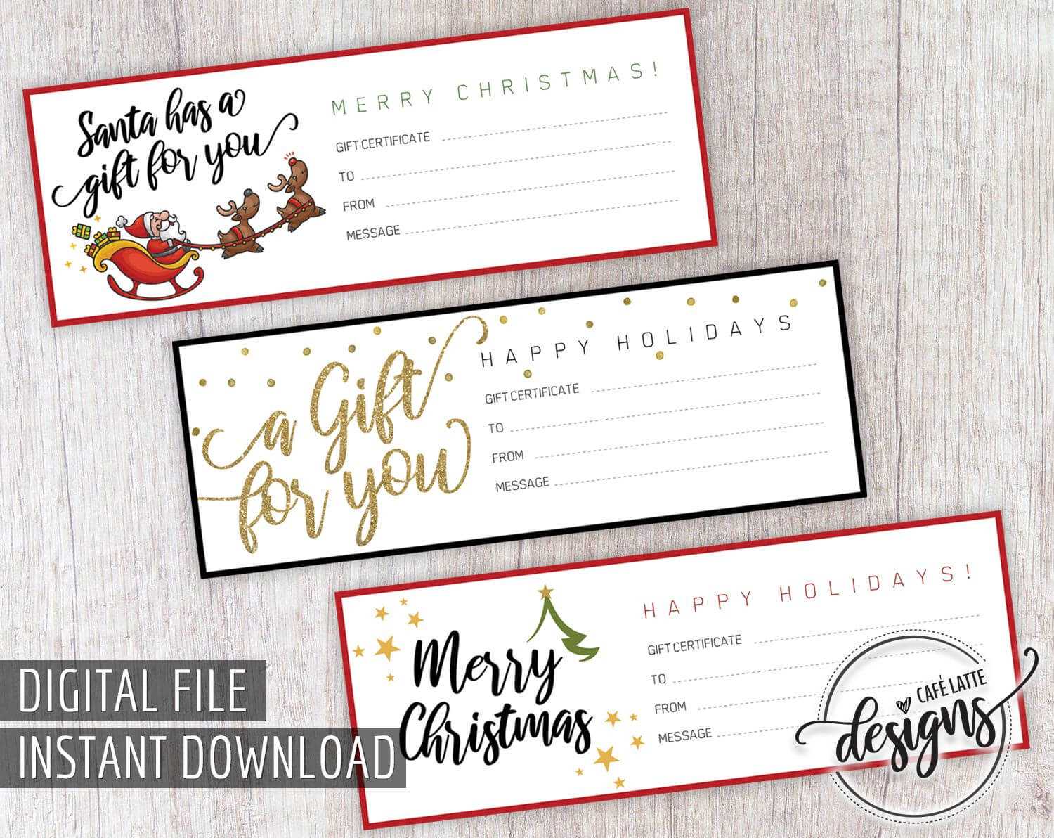 Christmas Gift Certificate, Gift Certificate Printable, Gift For Merry Christmas Gift Certificate Templates